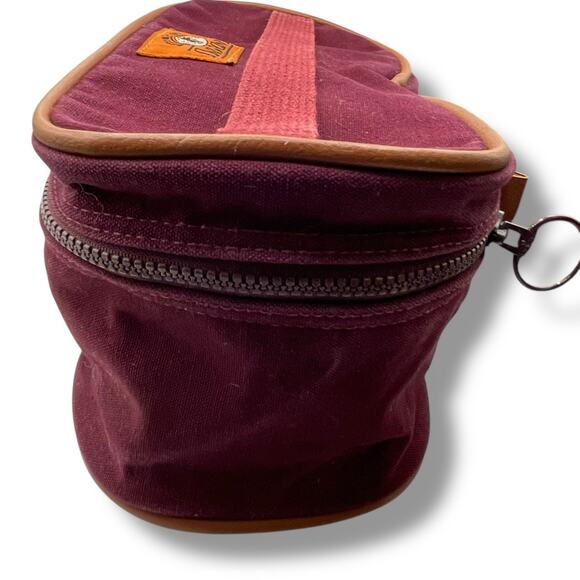 Vintage Lands End Square Rigger Canvas Toiletry Bag Shaving Dopp Kit Maroon USA - Picture 12 of 13